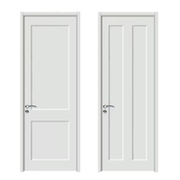 Porte intérieure en HDF blanc apprêté à six côtés avec bordure, pour placard, buanderie, ventilation, en bois