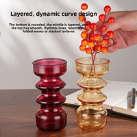 Ensemble de vases en verre transparent de luxe pour arrangements floraux, ensemble de petits vases haut de gamme, vase en verre hydroponique pour décoration de bureau