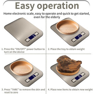 مقياس مطبخ رقمي ذكي ACCT من الفولاذ المقاوم للصدأ المقاوم للماء والمحمول + بطارية ABS AAA سعة g دقة 1g - Product Image 5