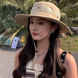 Chapeau de protection solaire à large bord, chapeau de pêcheur en maille respirante pour la randonnée en plein air, protection UV, utilisation estivale - Product Image 1