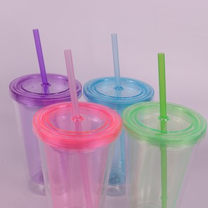 16oz dẫn uống bên nước nhấp nháy đèn ánh sáng lên cốc nhựa dẫn đôi tường Tumbler - Product Image 5