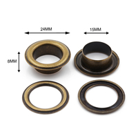 Vente en gros 60 #24mm oeillet rond en laiton pour vêtements sac à main en cuir vêtements chaussures sac oeillet en métal