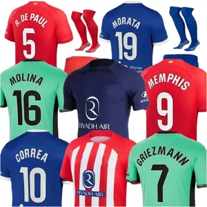 Camisetas de fútbol del Atlético de Madrid GRIEZMANN 23 24 120 aniversario 2023 2024 M.LLORENTE KOKE SAUL Correa LEMAR camiseta de fútbol hombres