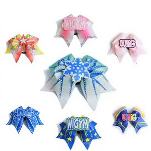 Uniforme de Porrista Personalizado al por Mayor, Sublimado, Naranja, Negro y Blanco, con Lazo Escolar, Ecológico, Duradero y Recargable - Product Image 1