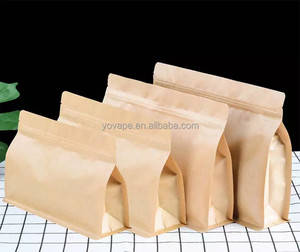 Food grade eight sides recycled kraft paper reusable ziplock frosted clear stand <b>pouch</b> plastic zipper bags packaging with handle - Product Image 6