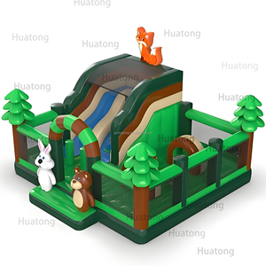 Huatong Inflatable Bouncer nhảy lâu đài rừng chủ đề lâu đài bouncy với Slide cho trẻ em - Product Image 1