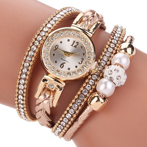 Duoya-Reloj de marca de lujo de leopardo para mujer, pulsera de cuarzo trenzada, envoltura de cuerda, Beige, cadena larga, femenino - Product Image 2