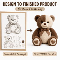 Peluche personnalisée en forme d'ours, directement de l'usine, à partir de vos illustrations, OEM ODM, poupée de personnage en peluche pour marques IP originales