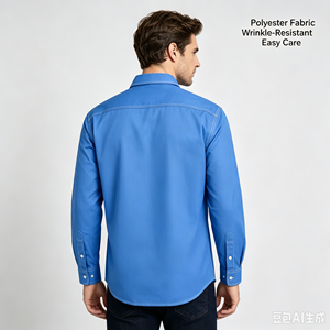 Camicia da <span class=keywords><strong>Lavoro</strong></span> OEM ODM per Uomo 100% Poliestere Manica Lunga con Cuciture a Contrasto Doppie Tasche sul Petto Uniforme da <span class=keywords><strong>Lavoro</strong></span> Industriale Logo Personalizzato - Product Image 5