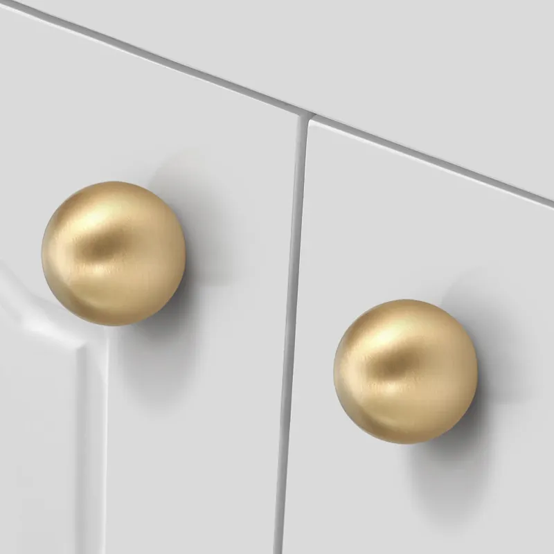 गेंद के आकार का पीतल कैबिनेट नॉब्स फर्नीचर दरवाजा हार्डवेयर आधुनिक मिनिमलिस्ट गोल्ड ब्रास हैंडल नॉब्स खींचता है