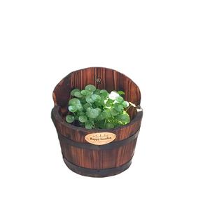 Support de pot de fleurs en bois massif, idyllique, créatif, mural, panier suspendu - Product Image 2
