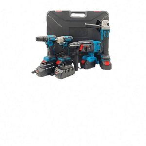 Kit combiné OEM/ODM : Perceuse sans fil, clé à chocs, boîte à outils alimentée par batterie, coffret rigide en acier inoxydable pour usage domestique - Product Image 2