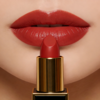 Lápiz Labial de Lujo con Logotipo Personalizado, Bajo Pedido Mínimo, Marca Privada, Impermeable, Alta Pigmentación, Vegano, Mate, Rojo, Venta al por Mayor