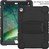Üç katmanlar combo defender silikon kılıf için kickstand ile iPad 9.7 2017 2018 evrensel
