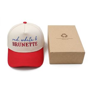 Custom Two-Tone Retro Slogan Baseball Cap with 3D Embroidery High-Quality Cotton Sport Cap for Wholesale - Product Image 1