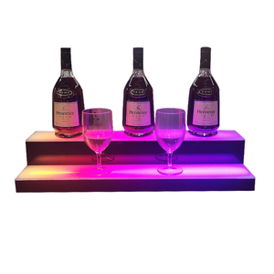 Étagère en acrylique à 2 niveaux avec éclairage LED pour Bar à la maison, présentoir pour bouteilles d'<span class=keywords><strong>alcool</strong></span> - Product Image 6
