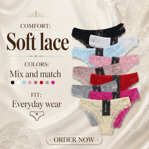Perizoma da donna in cotone traspirante e traspirante a basso prezzo confortevole in pizzo Sexy - Product Image 2