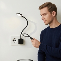 Lampe murale LED à intensité variable avec commande tactile, lampe pliable pour la lecture au chevet, protection des yeux, lampe moderne pour la maison, la salle d'étude, en PC/ABS