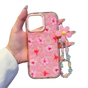 <span class=keywords><strong>Coque</strong></span> en gel de silicone ondulé pour 17 PRO MAX et 16, style floral, antichoc, protection intégrale - Product Image 2