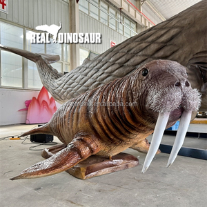 Dekorasi kebun binatang animatronik akuarium hewan ukuran hidup patung Walrus - Product Image 3
