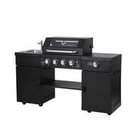 Cuisine extérieure modulaire Offre Spéciale Barbecue indépendant Barbecue à gaz avec four Réfrigérateur Armoire combinée