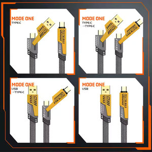 Câble de charge rapide TENOVA Factory PD 65W <span class=keywords><strong>4</strong></span> en 1, USB C, multi-synchronisation de données, cordon en nylon tressé, noyau en cuivre pur, fourniture OEM - Product Image 2