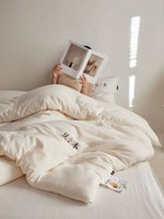 Couette ClassA 100% Coton Imprimé Printemps-Automne, Tissu Matelassé Doux avec Rembourrage en Fibre de Soja Respirante et Écologique