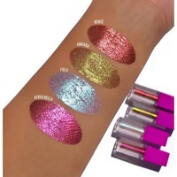 Fard à paupières liquide quatre couleurs, poudre scintillante, paillettes fines, paillettes brillantes, fard à paupières waterproof
