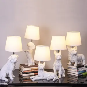 Lâmpadas de salsicha de animal de resina, design de cão, lâmpada de mesa para crianças, decoração de casa, iluminação