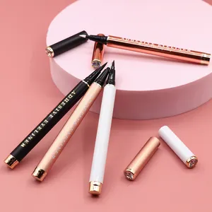 Set d'eyeliner vegan imperméables de marque privée crayons à stylo liquide personnalisés série de maquillage des yeux adhésif miroitant avec eyeliner - Product Image 1