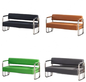 Sofá de Sala de Estar de Diseño Moderno, Simple y Elegante, con Tapicería Suave y Estructura de Acero Inoxidable - Product Image 2