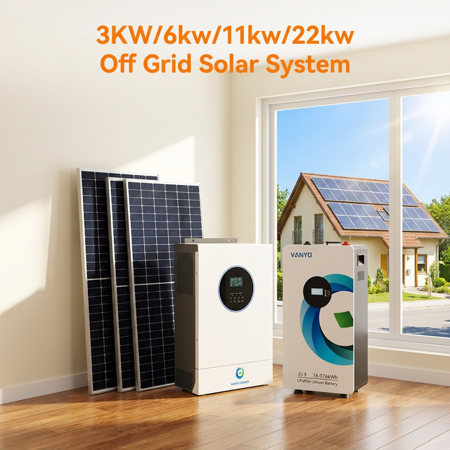 Solar Energy System 3kw 6kw 11kw 22kw 15kw off Grid Complete System with Lithium Battery Solar Panels Inverter