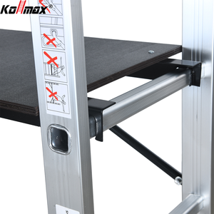 Escalera <span class=keywords><strong>de</strong></span> Andamio Industrial con Ruedas, Plataforma <span class=keywords><strong>de</strong></span> Trabajo <span class=keywords><strong>de</strong></span> Aluminio con Capacidad <span class=keywords><strong>de</strong></span> Carga <span class=keywords><strong>de</strong></span> 150 kg para Uso en Construcción y Taller - Product Image 4