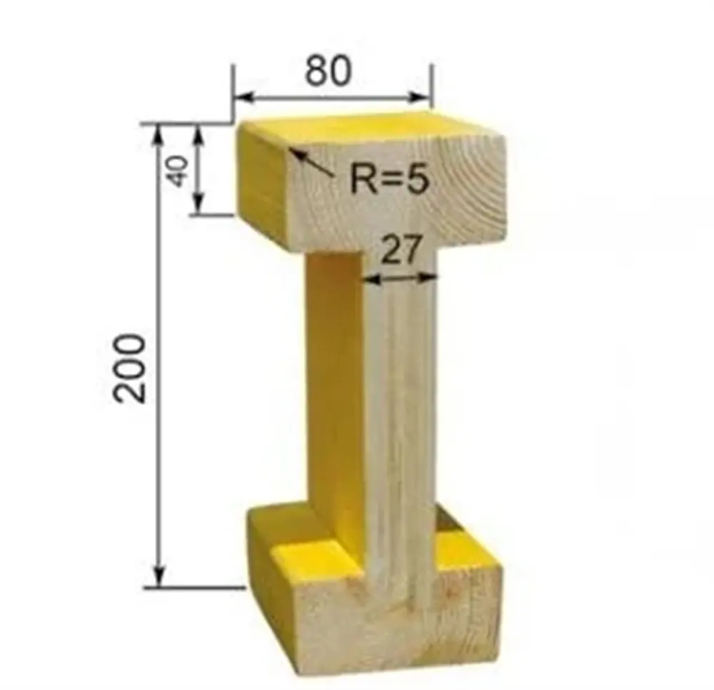 En 13377 Standard Coffrage Échafaudage H Poutre Construction Pin massif Lvlwood Épicéa H20 LVL Poutre en bois H20 Poutre en bois Bois