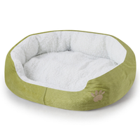 Offre Spéciale animaux de compagnie lits confortable en peluche hiver chaud chat maison animal de compagnie chat lit Super doux tissu rond coussin lavable lit pour animaux de compagnie