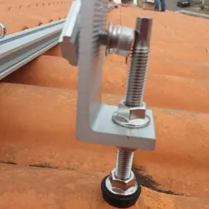 Tetto ondulato in alluminio L piedi pannello solare staffe di montaggio gancio gancio