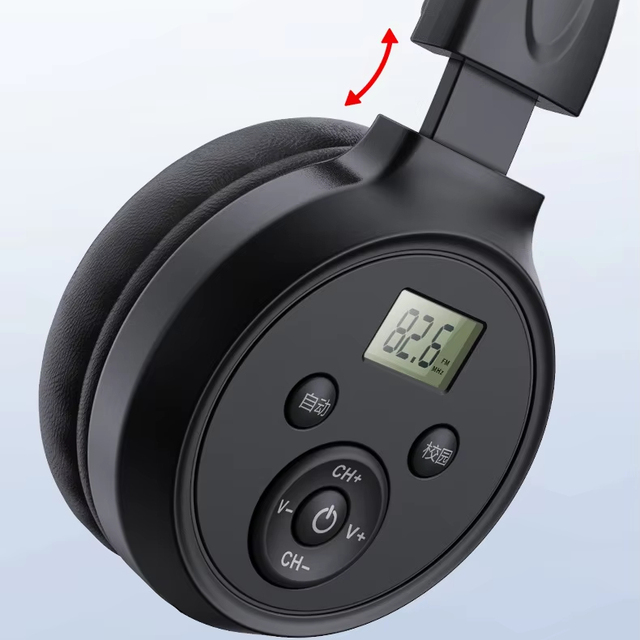 New Function Long Battery Life Over Ear Headset Foldable Wireless FM Radio Headphones with Channel Storage