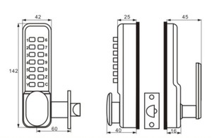 Serrure de porte à bouton poussoir mécanique moderne 60mm haute sécurité finition en alliage de zinc acier catégorie de produit cylindres de serrure - Product Image 4