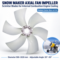 Pales de ventilateur axial pour moteur à combustion interne, 6 pales courbées en fibre de verre PAG, angle réglable, pour générateur de neige