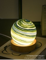 Planète lampe soirée balcon atmosphère arc-en-ciel lampe verre abat-jour lampe en cristal veilleuse
