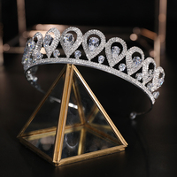 Couronne de mariée élégante en alliage de luxe avec cristaux de zircon pour bal de promo et anniversaire