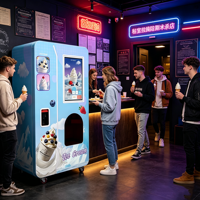 Distributeur automatique intelligent de crème glacée et de yogourt glacé, écran 27 pouces, paiement sans espèces, pour campus scolaire