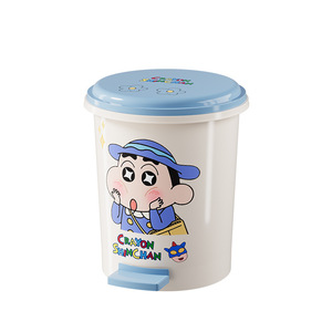 Crayon Shin-chan Trash Can Cylindrical Pedal Indoor Waste <b>Bin</b> for Bathroom Living Room Kitchen - Product Image 5