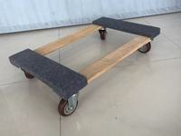 Chariot de manutention robuste à 4 roues TC0500 pour meubles en bois, extrémités moquettées grises, capacité de charge 300kg/500kg, OEM