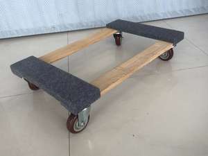 Тележка-платформа усиленная 4-колесная TC0500 для тяжелых грузов, для мебели, серая, с ковровыми накладками, грузоподъемность 300 кг/500 кг, для покупок - Product Image 5