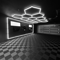 Equipo de Taller Automotriz KCX, Iluminación Hexagonal, Lámpara de Reparación de Autos para Exhibición, Luces LED de Panal para Detallado de Autos