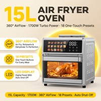 Friteuse à air numérique intelligente 15 L en acier inoxydable avec contrôle tactile, four carré de 15 litres pour vente en gros aux magasins