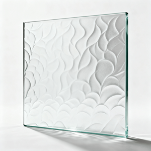 Cortina de Baño Decorativa de Vidrio Sólido con Patrones de <span class=keywords><strong>Cascada</strong></span>/Hojas, Pantallas de Privacidad para Pared, Arte Decorativo Industrial Resistente - Exportación - Product Image 2