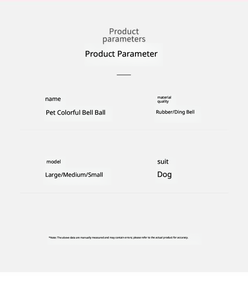 Juguetes para Perros, Pelota con Campana <span class=keywords><strong>de</strong></span> Colores, Resistente a Mordidas, para Masticar, para Perros Pequeños y Medianos, <span class=keywords><strong>de</strong></span> Goma Termoplástica - Product Image 6