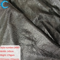 Tissu Métallique Argenté Brillant Extensible Écologique 90% Polyester 10% Spandex, Doux pour la Peau, Idéal pour Tenues de Scène et de Danse pour Filles